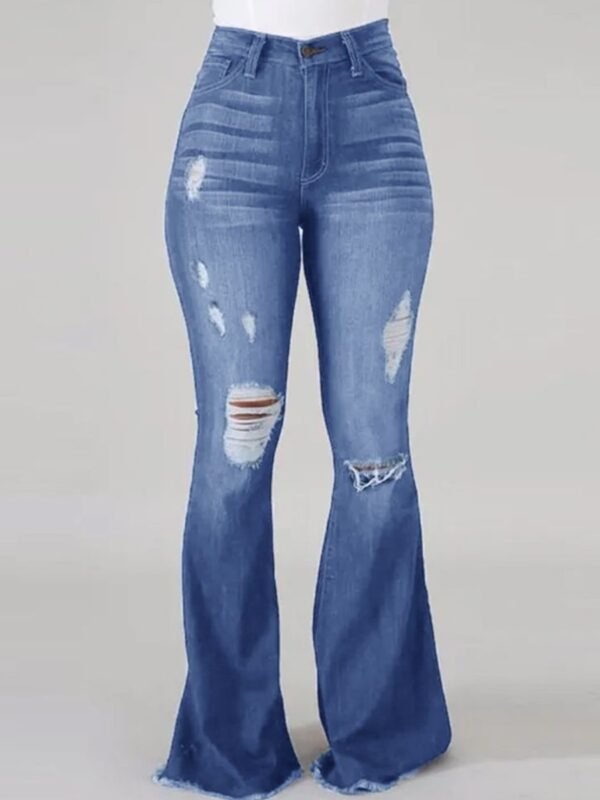 17-6-1.jpg Plus Size High-Waist High Stretchy Ripped Boot Cut Jeans