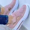 Women's Breathable Hollow Fabric Mesh Velcro Portable Walking Shoes