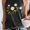 Women's Cute Wildflower Casual Daisy Crew Neck Tank Top