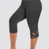 Plus Size Casual Black Cut Out Pleated Cropped Legging