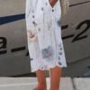 Women's Wide Leg Pants Trousers Faux Linen White Fashion Holiday Weekend Side Pockets Wide Leg Calf-Length Comfort Floral S M L XL 2XL