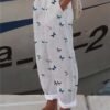 Women's Wide Leg Pants Trousers Faux Linen White Light Green Pink Casual Holiday Weekend Side Pockets Full Length Comfort Floral S M L XL XXL