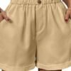 Women's Wide Leg Shorts Faux Linen Black White Wine Fashion Casual Weekend Side Pockets Short Comfort Plain S M L XL 2XL